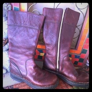 Eddie Bauer women’s brown leather boots sz 8